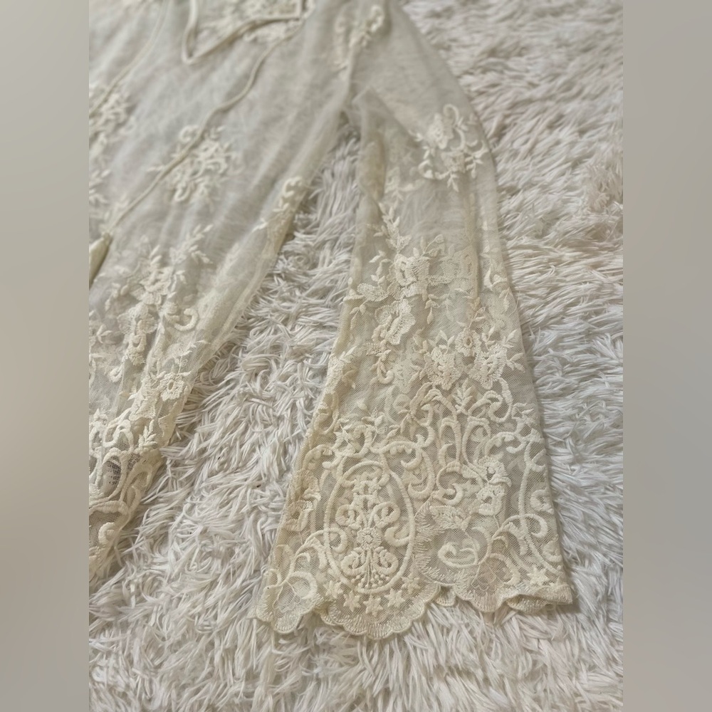Forever 21 Whimsigoth Y2K Fairy Boho Festival Ethereal Western Resort Lace Top S - Picture 3 of 9
